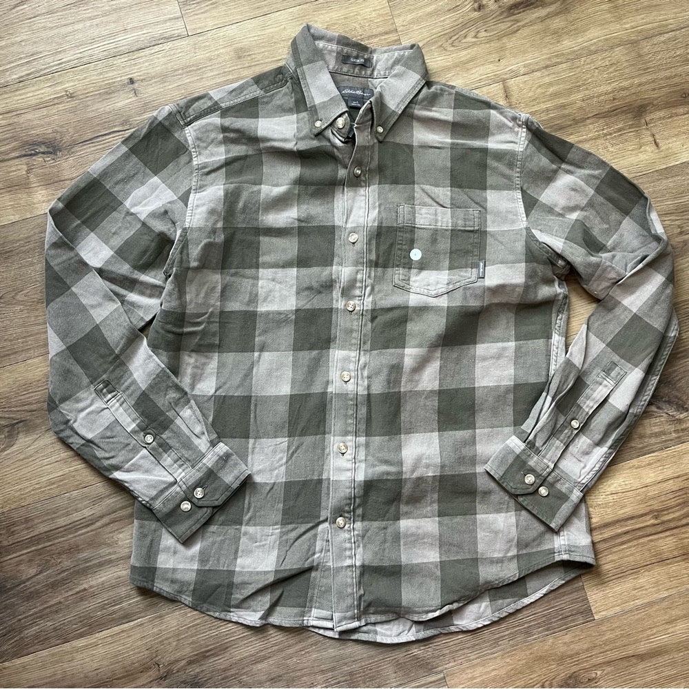 Eddie Bauer Eddies Favorite Flannel Classic Fit Shirt Long Sleeve L Mushroom NWT
